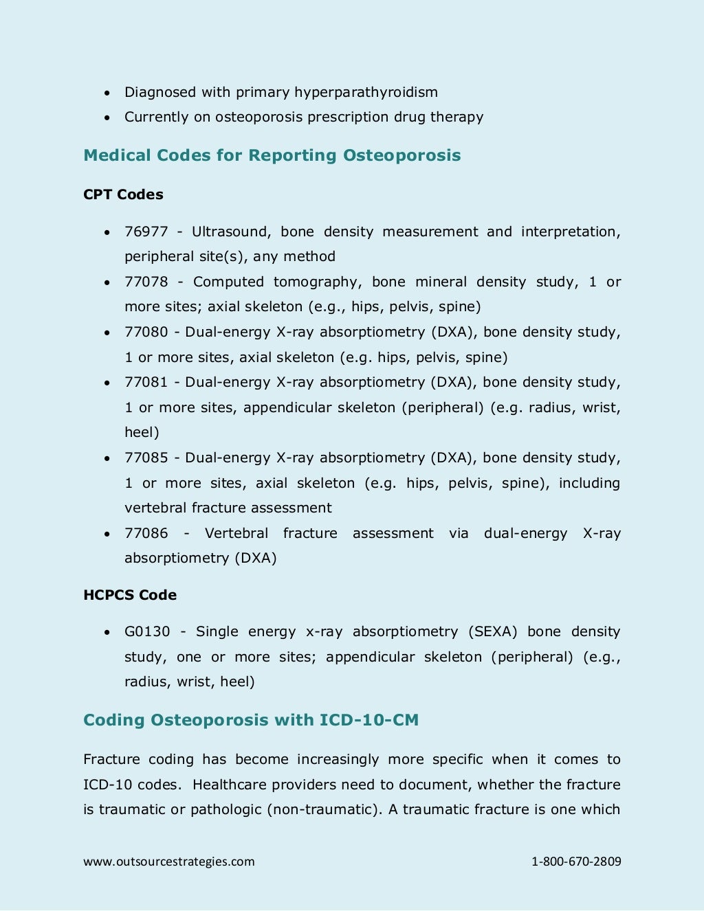 General Coding Guidelines for Osteoporosis An Overview