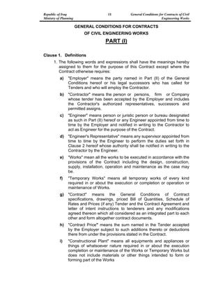 GENERAL CONDITIONS FOR CONTRACTS OF CIVIL ENGINEERING WORKS | PDF