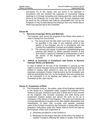 GENERAL CONDITIONS FOR CONTRACTS OF CIVIL ENGINEERING WORKS | PDF