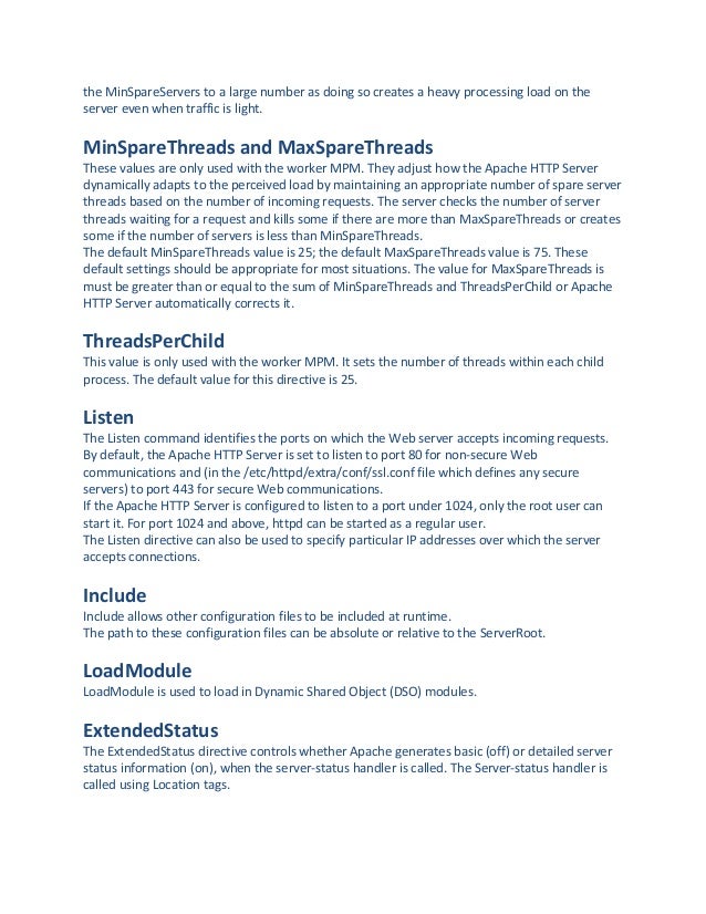 General configurations on apache directives included in the httpd.con…