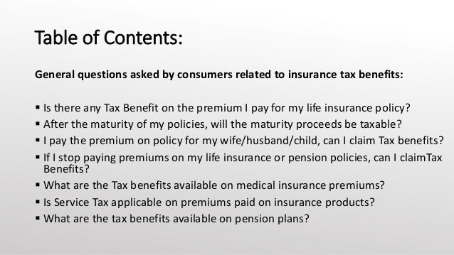 General customer queries on life insurance tax benefits