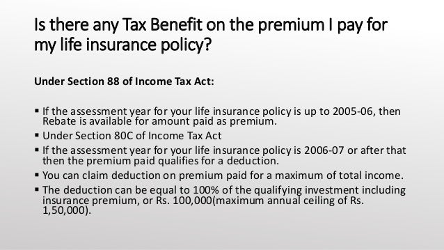 General customer queries on life insurance tax benefits