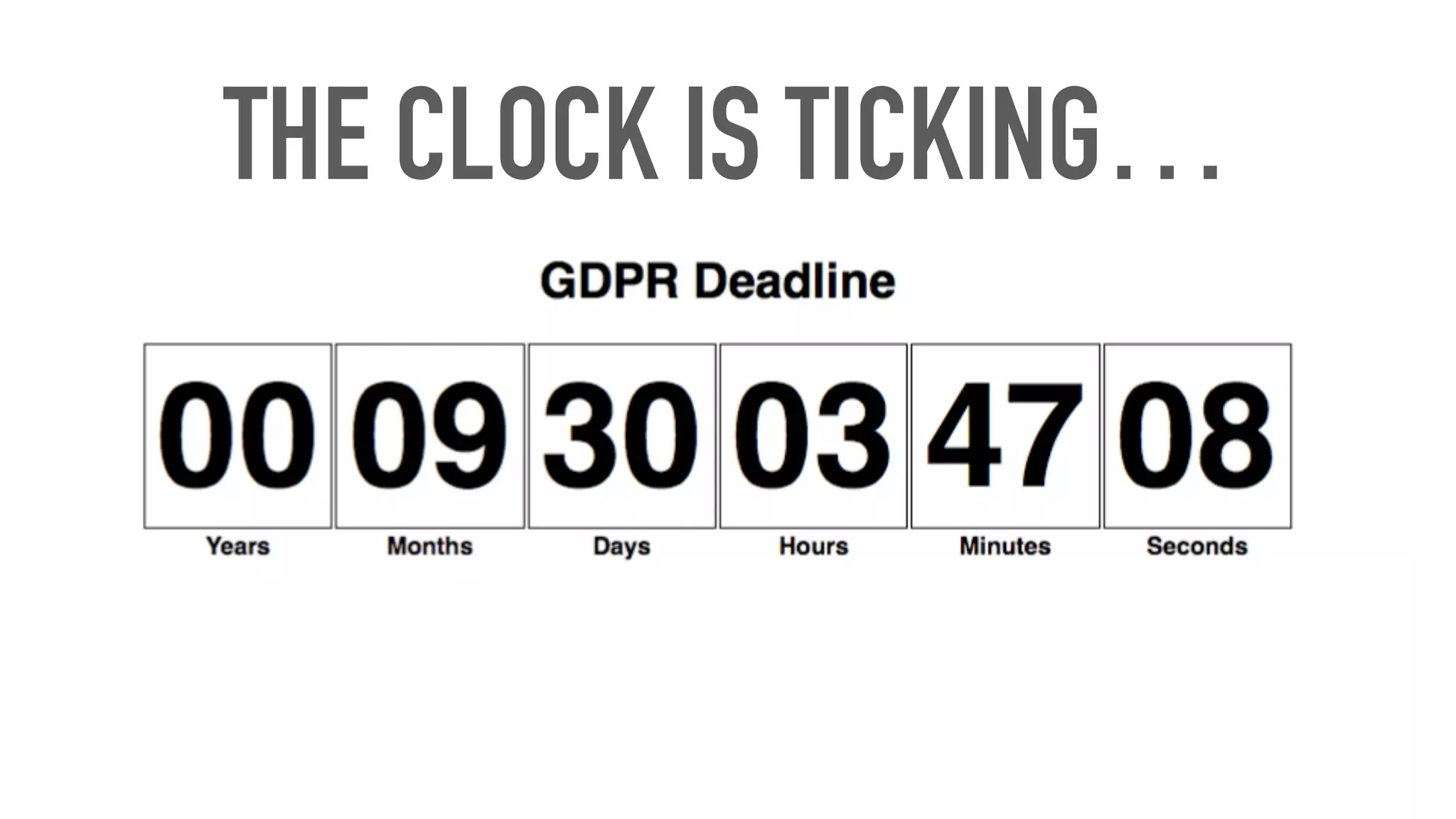THE CLOCK IS TICKING…
 