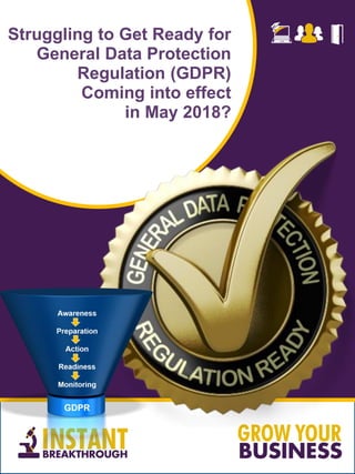 Struggling to Get Ready for
General Data Protection
Regulation (GDPR)
Coming into effect
in May 2018?
 
