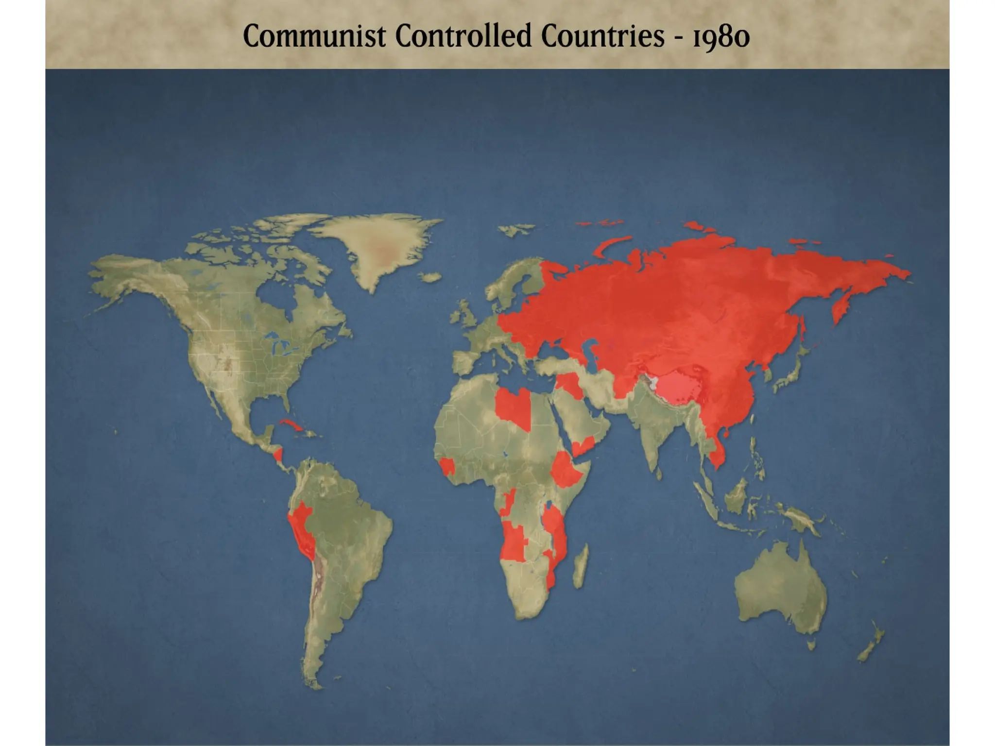 Map showing communist countries
 