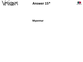Answer 15*

Myanmar

 