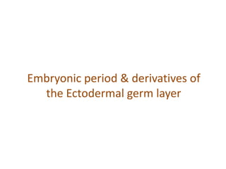 Embryonic period & derivatives of
the Ectodermal germ layer
 