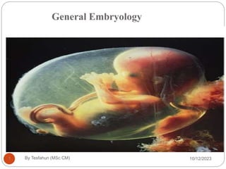 General Embryology
10/12/2023
By Tesfahun (MSc CM)
1
 