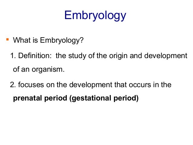 Embryology Definition Anatomy