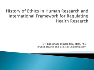Dr. Boniphace Idindili MD, MPH, PhD
[Public Health and Clinical Epidemiology]
 