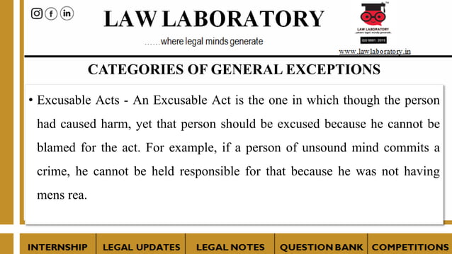 General Exception under Indian Penal Code | PPTX | Law