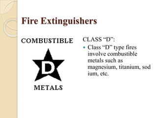Class E: Gases such as propane, butane, methane etc