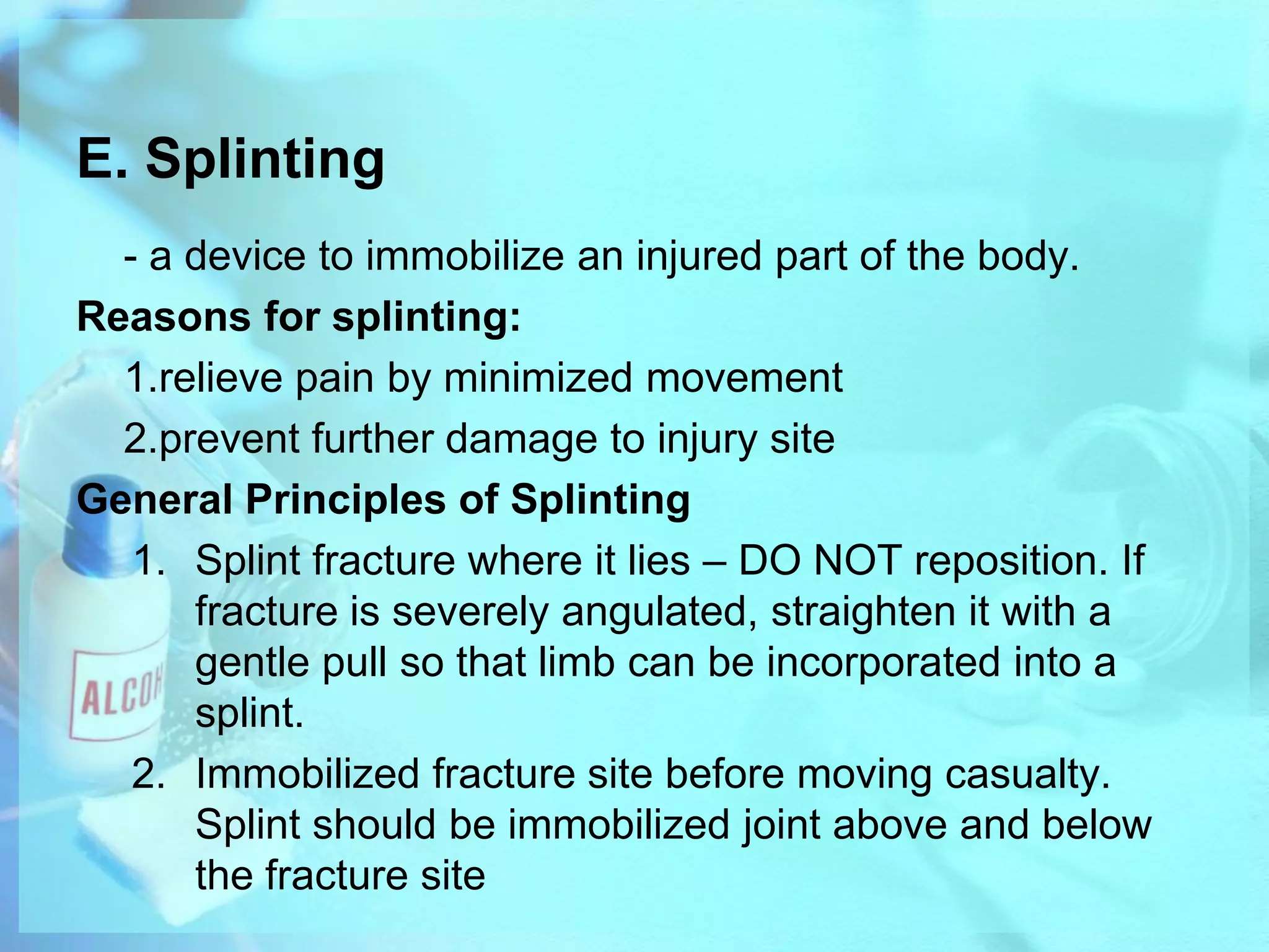 Administering fluid/alcoholic drink.