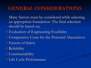 General & geotechnical considerations for pile design | PPT