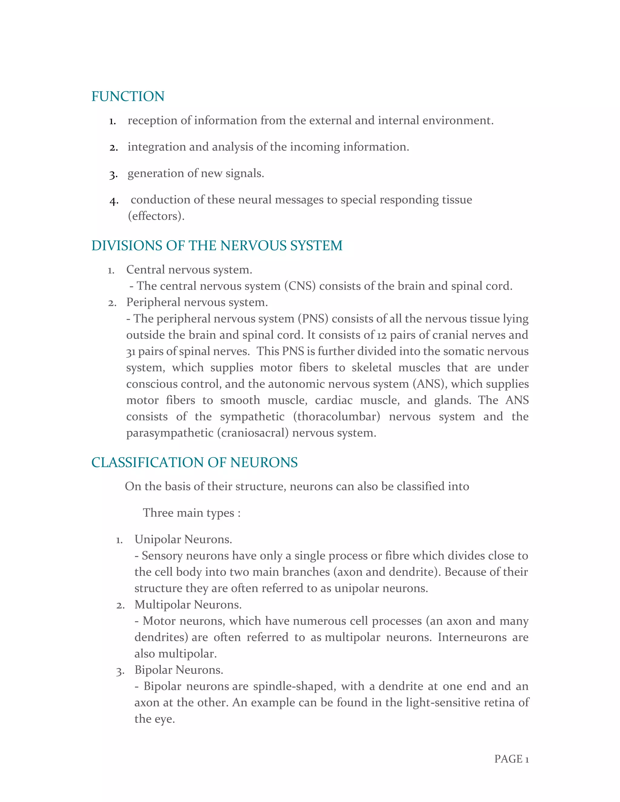 General histology || Nervous tissue | PDF