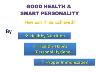GOOD HEALTH &
     SMART PERSONALITY
      How can it be achieved?

By
 