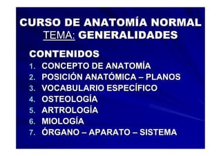 Generalidades Anatomia Parte1