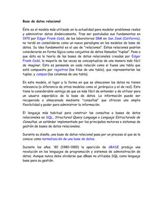 Generalidades bases de datos