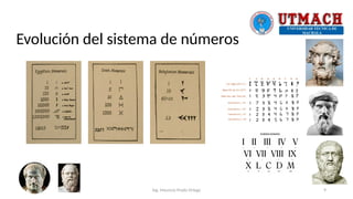 Evolución del sistema de números
Ing. Mauricio Prado Ortega 9
 