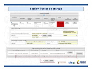  
Sección	
  Puntos	
  de	
  entrega	
  
	
  
 
