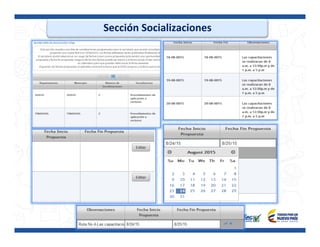 Sección	
  Socializaciones	
  
 
