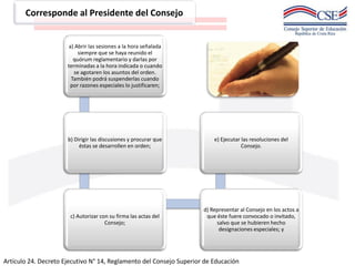 Generalidades del Consejo Superior de Educación | PDF