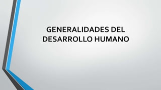 GENERALIDADES DEL 
DESARROLLO HUMANO 
 
