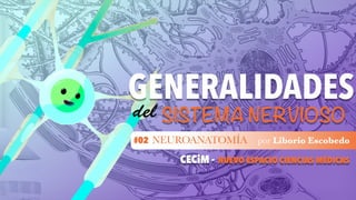 GENERALIDADES
#02 NEUROANATOMÍA por Liborio Escobedo
CECiM - NUEVO ESPACIO CIENCIAS MÉDICAS
del SISTEMA NERVIOSO
 
