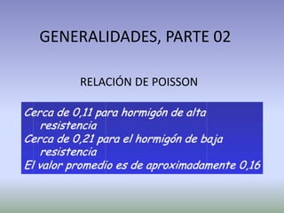 GENERALIDADES, PARTE 02
RELACIÓN DE POISSON
 