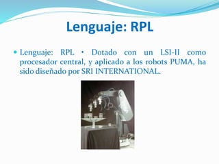 Generalidades y lenguajes de programacion robotica | PPTX