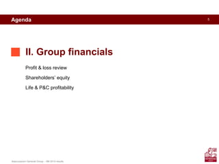 Assicurazioni Generali Group – 9M 2010 results
5Agenda
II. Group financials
Profit & loss review
Shareholders’ equity
Life & P&C profitability
 
