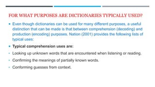 WHEN SHOULD YOU USE A GENERAL DICTIONARY visual data 8
