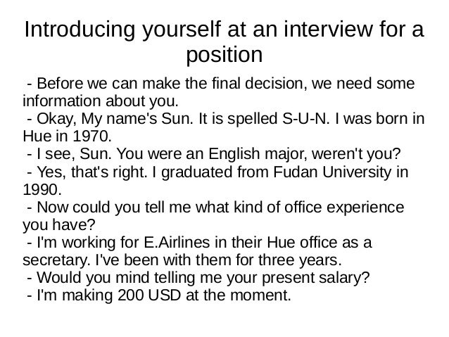 How to introduce yourself in interview - Parlo.buenacocina.co