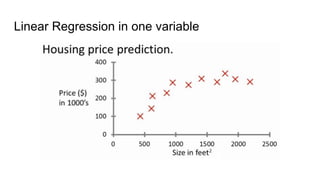 Linear Regression in one variable
 