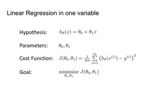 Linear Regression in one variable
 