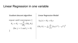 Linear Regression in one variable
 