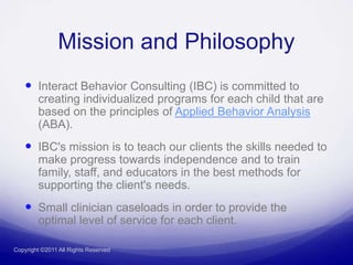 Introduction to Interact Behavior Consulting | PPTX