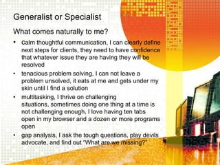 Generalist Or Specialist