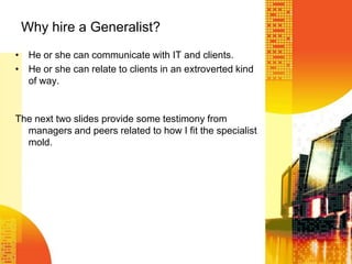 Generalist Or Specialist