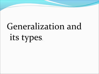 Generalization and types | PPT