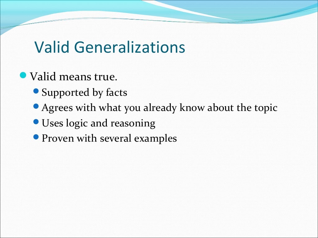 Generalization and types