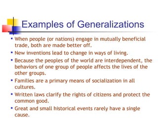 Generalized Others Examples Generalizations concepts | PPT