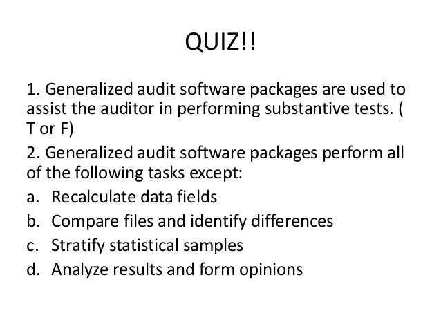 Generalized auditsoftware