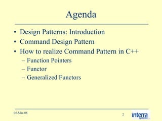 Generalized Functors - Realizing Command Design Pattern in C++ | PPT