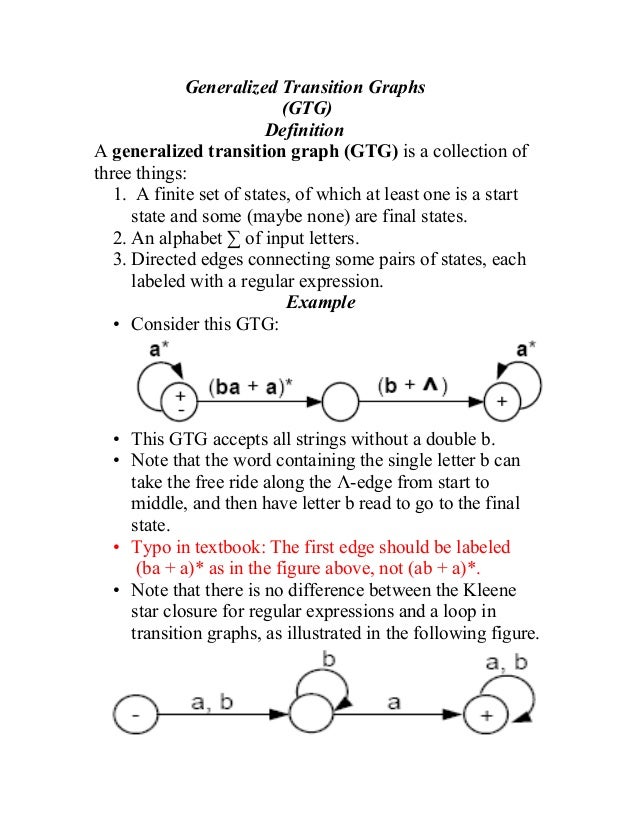 generalized transition graphs