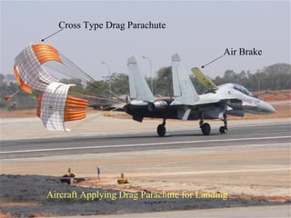 Aircraft Applying Drag Parachute for Landing Cross Type Drag Parachute Air Brake 