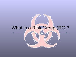 What is a Risk Group (RG)?
 