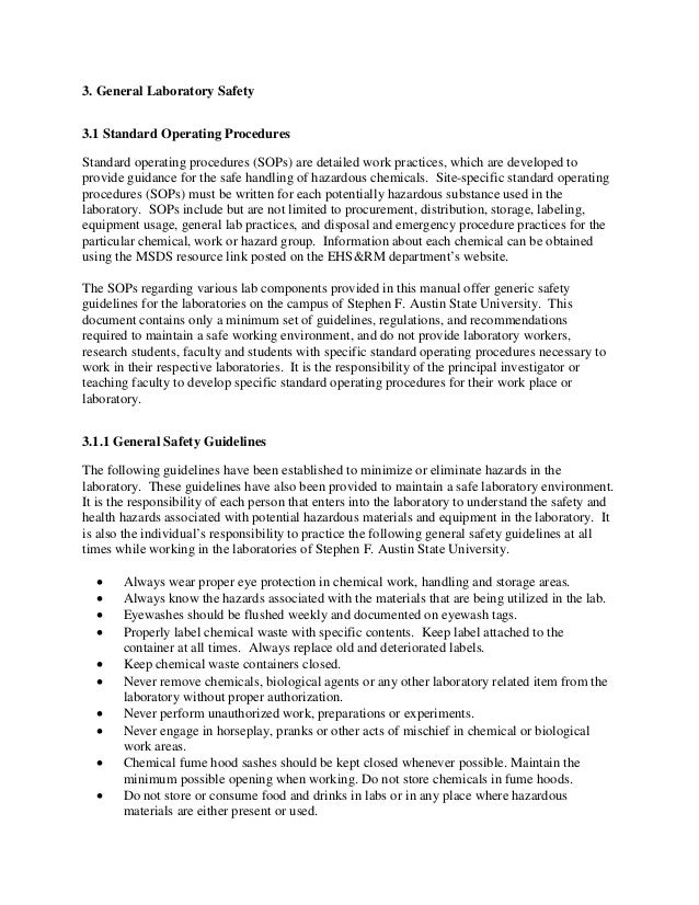 General Laboratory Safety