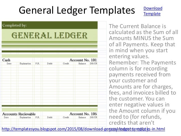 general ledger templates excel