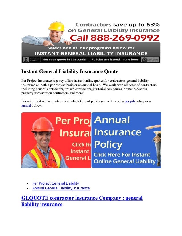General liability insurance construction